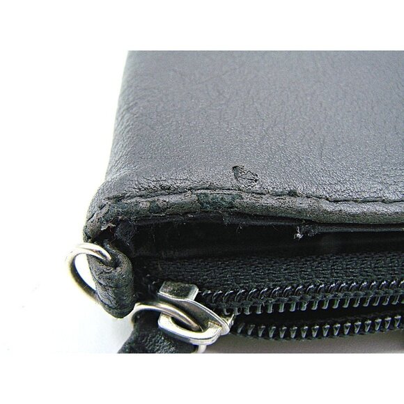 Black Soft Leather Wallet Organizer Full Zip Around Extra Flip for Cards ID Slot - Picture 12 of 12